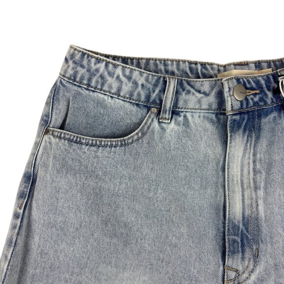 TGLA Denim Shorts Womens Size 30 Light Wash High-Waisted With Fringe Hem - Picture 4 of 9